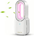 Misby Rechargeable Bladeless Desk Fan, 11.8 Inch Table Fan with 5-Color Ambient Lights, Touch Control 3 Speeds + Natural Wind Mode, Quiet Cooling Fan for Bedroom, Home, Office, Desktop