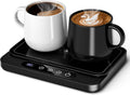 Coffee Mug Warmer, 50W Large Heating Panel Mug Warmer with 6-Temp Settings, 8H Auto Shut-Off, 12H Timer, Ultra-Thin Design, Coffee Warmer for Desk, Ideal for Home, Office, and Travel (Black)