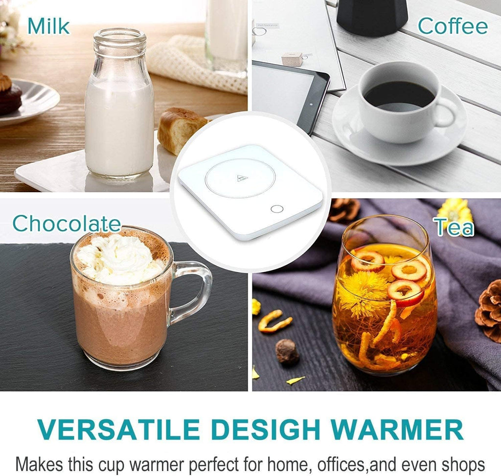 Mug Warmer, Coffee Warmer for Desk Auto Shut Off Coffee Lovers Gift Ideas, Smart Coffee Cup Warmer with Gravity-Induction Coffee Mug Warmer for Desk Use Keep Beverages Coffee Warmer (White)
